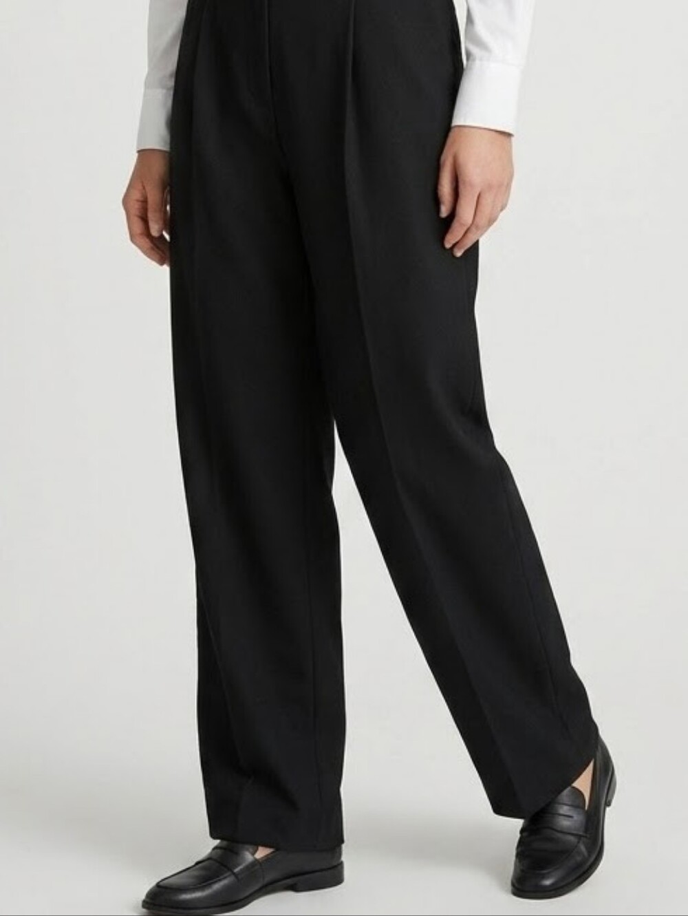 Sag Harbor Petite Size 14 Black Wool Trousers 100% Pure New Wool Woolmark